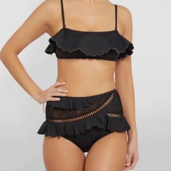 Zimmermann ruffle trim top and bottom swimsuit sz Au 1 - Picture 9 of 15